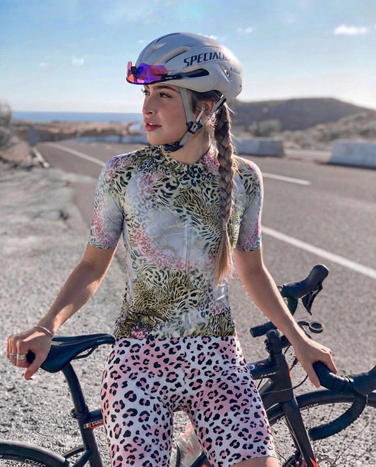 ROCKBROS Women's "Lithic Wild" All-Weather Marble-Animal Fusion Jersey