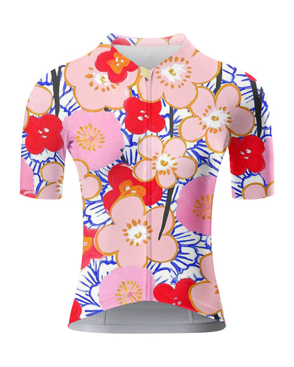 ROCKBROS Women's Artistic Hand-Painted Floral Short Sleeve Cycling Jersey