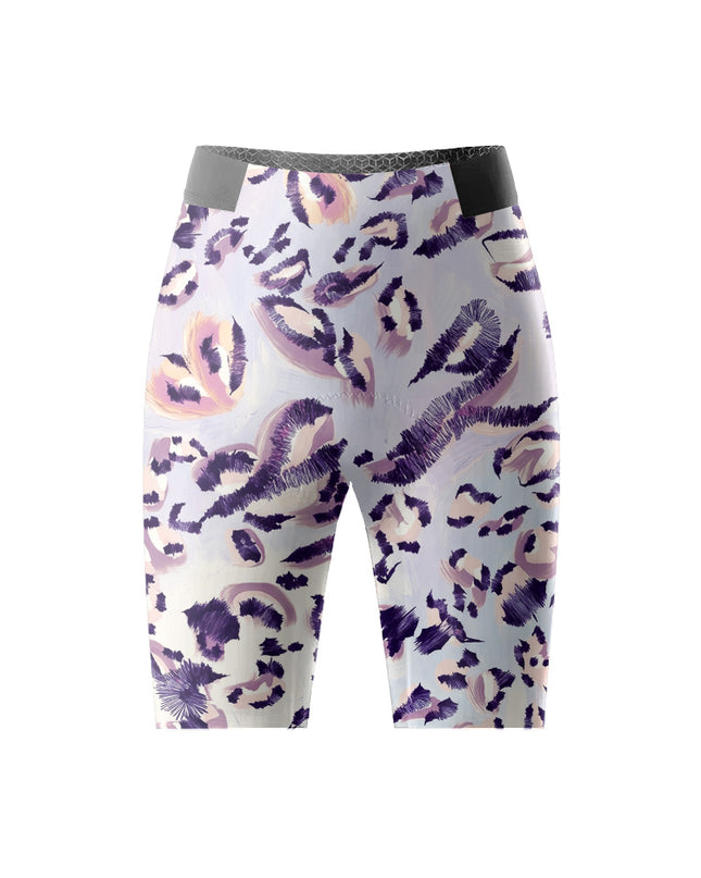 ROCKBROS Women's Purple Abstract Leopard Print Short Sleeve Cycling Set