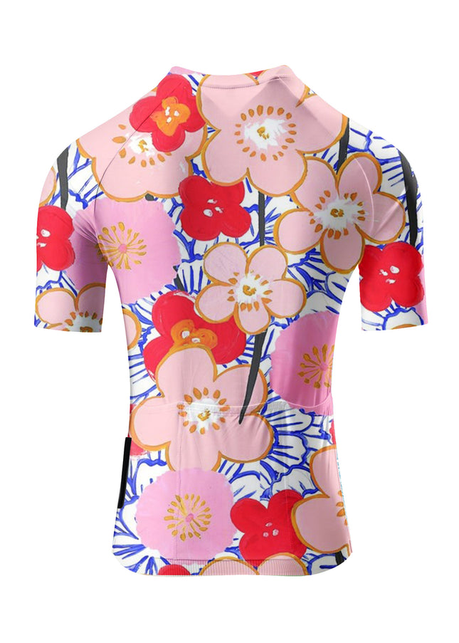 ROCKBROS Women's Artistic Hand-Painted Floral Short Sleeve Cycling Jersey