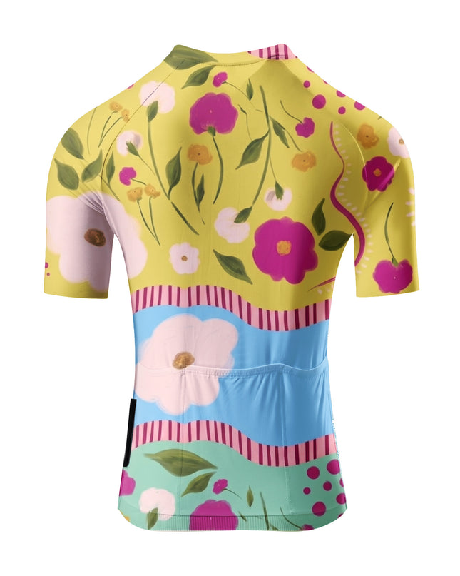 ROCKBROS Women's Vibrant Floral Short Sleeve Cycling Jersey