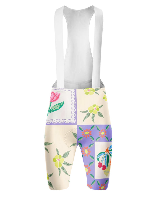 ROCKBROS Women's Vintage Fruit & Floral Patchwork Short Sleeve Cycling Set
