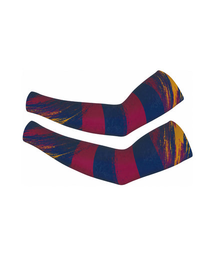 ROCKBROS Abstract Striped Graphic Navy Burgundy Performance Sleeves