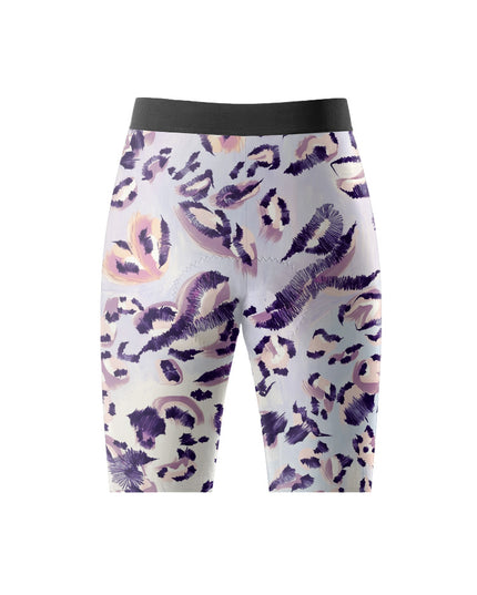 ROCKBROS Women's Purple Abstract Leopard Print Short Sleeve Cycling Set