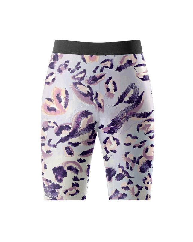 ROCKBROS Women's Purple Abstract Leopard Print Short Sleeve Cycling Set