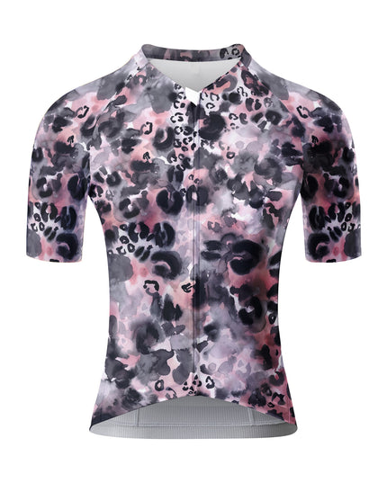 ROCKBROS Women Watercolor Pink Leopard Cycling Jersey