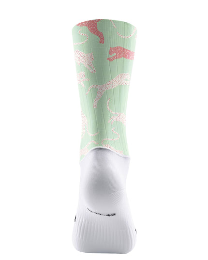 ROCKBROS Women's Mint Green Leopard Padded Bib Cycling Bibs