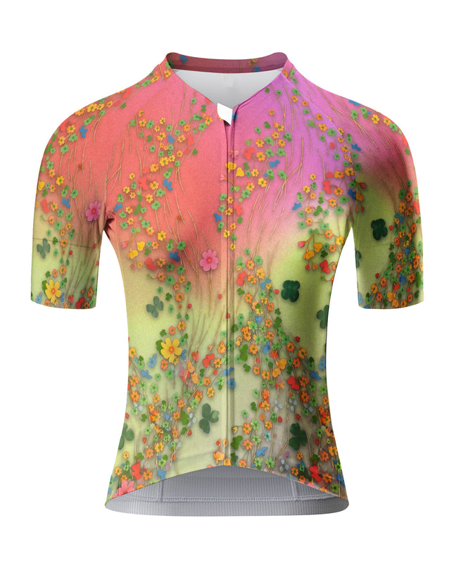 ROCKBROS Women's Gradient Wildflower Print Short Sleeve Cycling Jersey