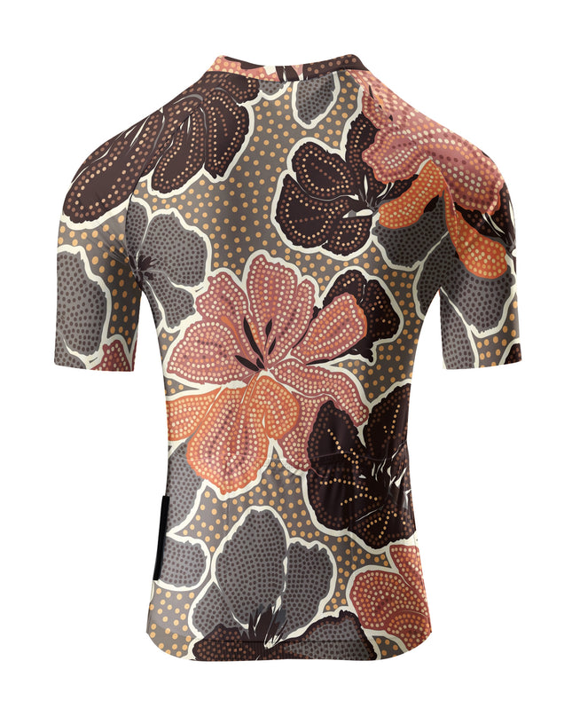 ROCKBROS Women Vintage Floral Print Short Sleeve Cycling Jersey