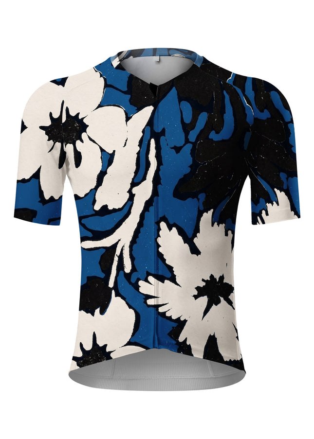 ROCKBROS Men's Bold Retro Floral Short Sleeve Cycling Jersey