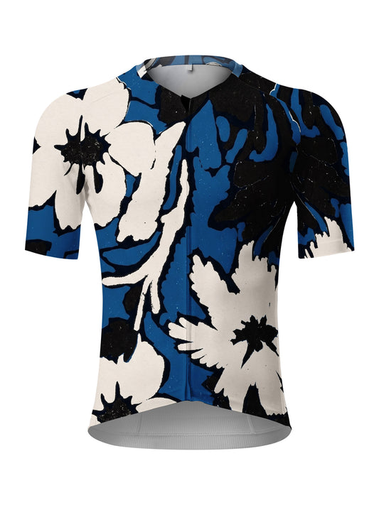 ROCKBROS Men's Bold Retro Floral Short Sleeve Cycling Jersey