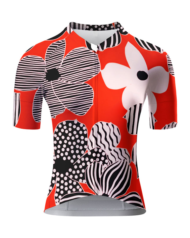 ROCKBROS Women's Pop Art Floral Striped Short Sleeve Cycling Set