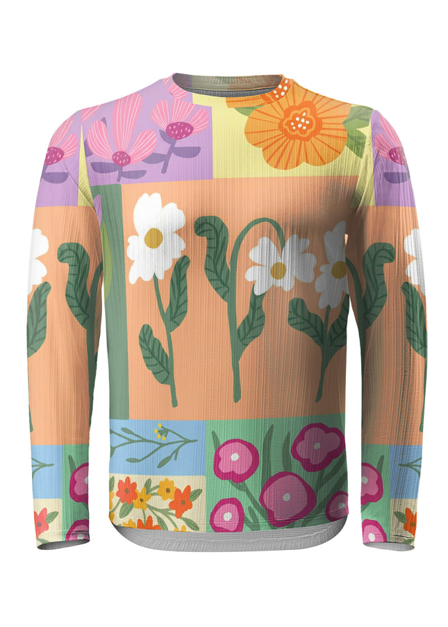 ROCKBROS Romantic Abstract Floral Artistic Long Sleeve Cycling Sweatshirt
