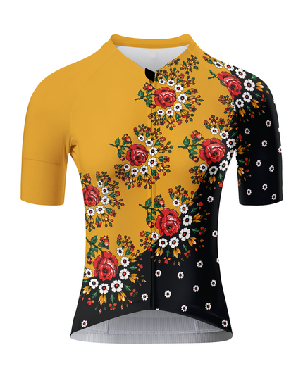 ROCKBROS Women's Golden Rose Short-Sleeve Cycling Jersey