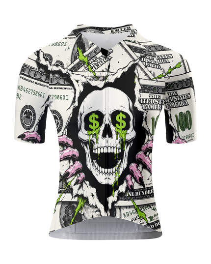 ROCKBROS Men's Skull Dollar Graphic Short Sleeve Cycling Jersey