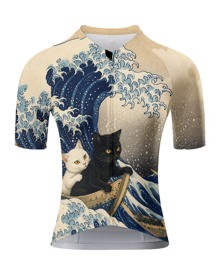 ROCKBROS Women's Ocean Wave Cats Short-Sleeve Cycling Jersey
