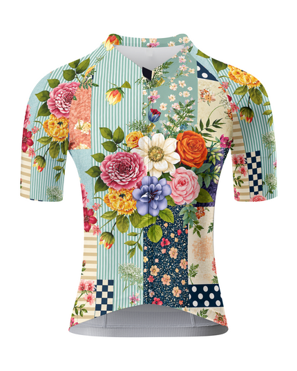 ROCKBROS Women's Vintage Patchwork Floral Cycling Jersey