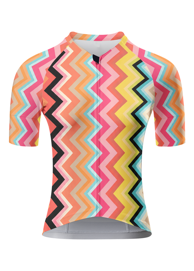 ROCKBROS Women's Pastel Chevron Stripe Cycling Jersey