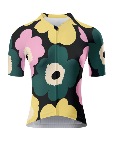 ROCKBROS Women's Black Base Multicolor Poppy Floral Cycling Jersey