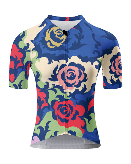 ROCKBROS Women's Vintage Chinese Floral Wave Performance Cycling Jersey