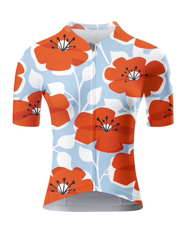 ROCKBROS Women Scarlet Bloom Cycling Jersey