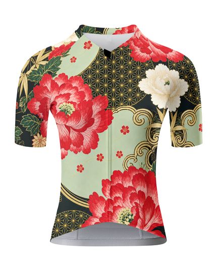 ROCKBROS Women's Traditional Peony Floral Graphic Ladies Cycling Jersey