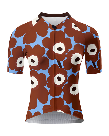 ROCKBROS Women's Retro Brown Floral Cycling Jersey