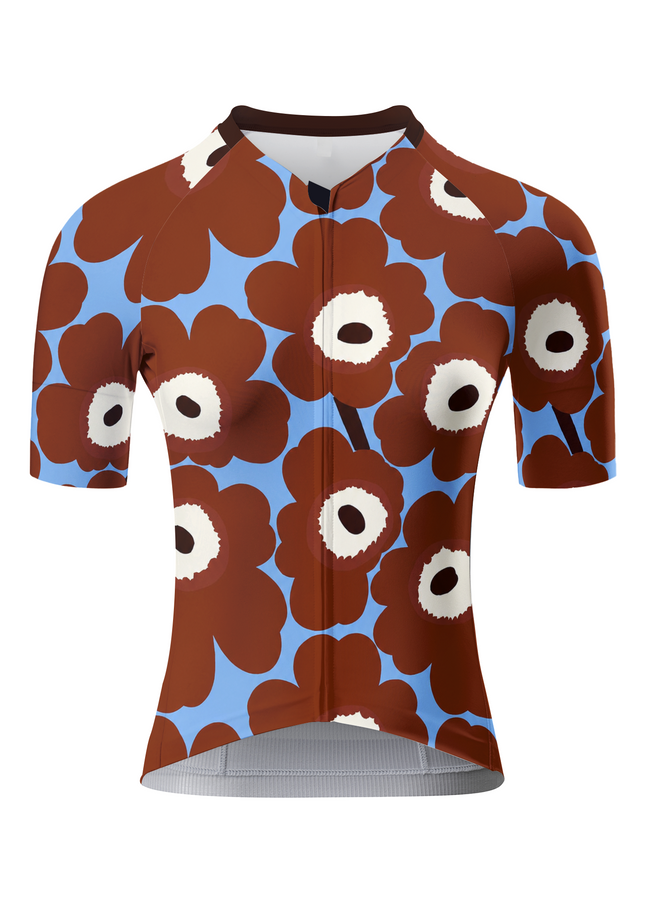 ROCKBROS Women's Retro Brown Floral Cycling Jersey