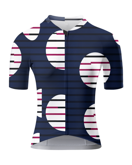 ROCKBROS Women's Navy Geometric Stripe Cycling Jersey