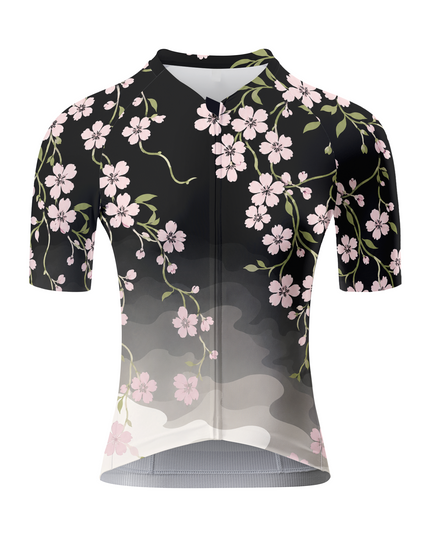 ROCKBROS Women's Cherry Blossom Gradient Short Sleeve Cycling Jersey