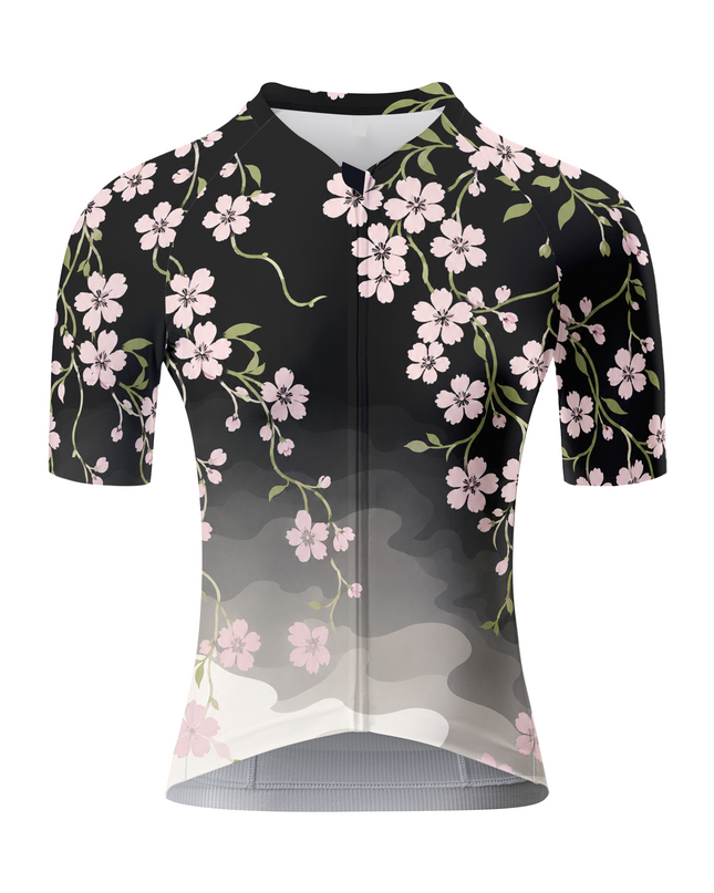 ROCKBROS Women's Cherry Blossom Gradient Short Sleeve Cycling Jersey