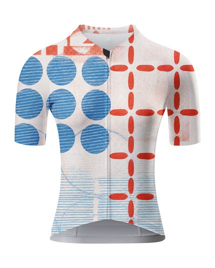 ROCKBROS Women's Red & Blue Graphic Cycling Jersey