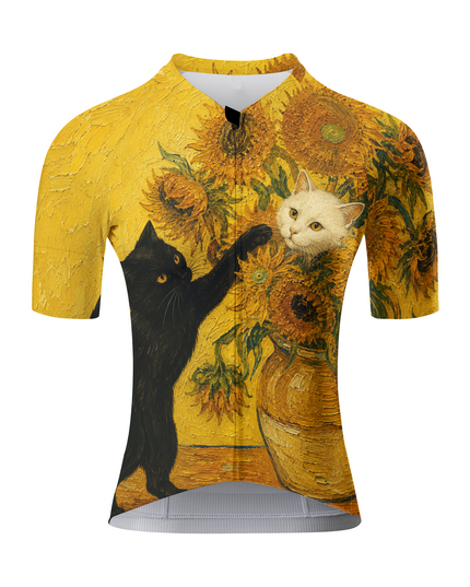 ROCKBROS Women's Sunflower Cat Short-Sleeve Cycling Jersey