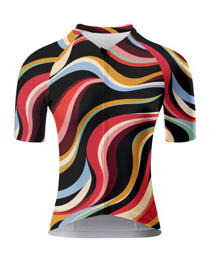ROCKBROS Women's Retro Wave Short-Sleeve Cycling Jersey