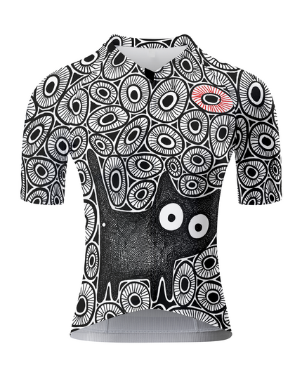 ROCKBROS Women's Monochrome Cat Short-Sleeve Cycling Jersey