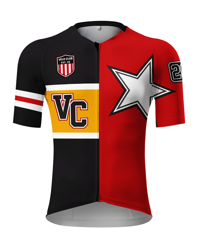 ROCKBROS Men's Velo Club Star Color Block Short Sleeve Cycling Jersey