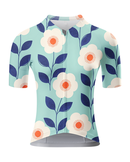 ROCKBROS Women Mint Daisy Cycling Jersey