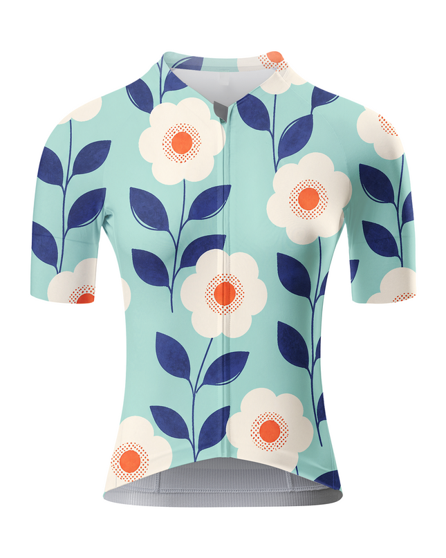 ROCKBROS Women Mint Daisy Cycling Jersey