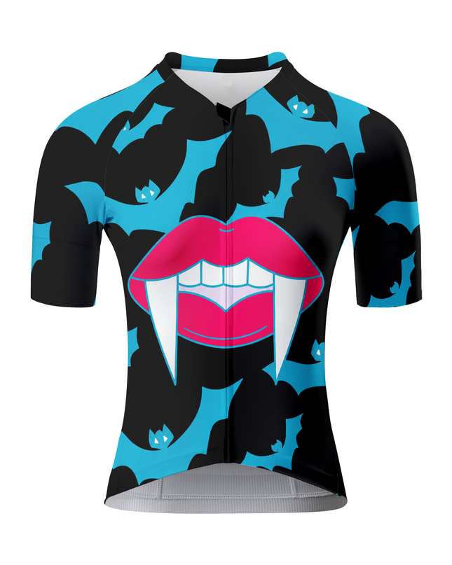 ROCKBROS Women's Halloween Vampire Bat Print Short Sleeve Cycling Jersey