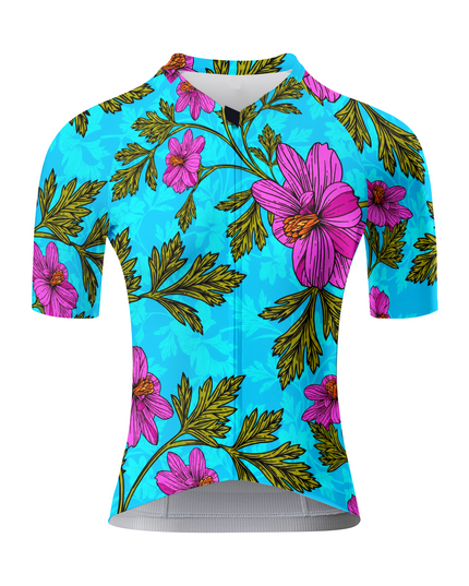 ROCKBROS Women's Turquoise Floral Cycling Jersey