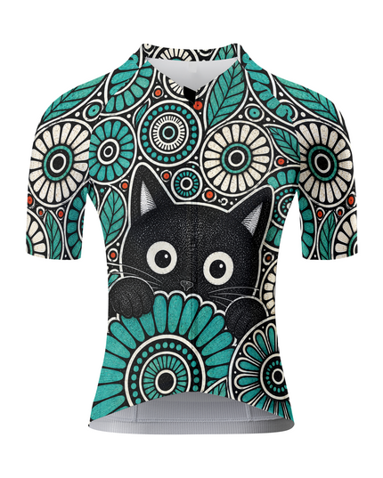 ROCKBROS Women's Floral Cat Short-Sleeve Cycling Jersey