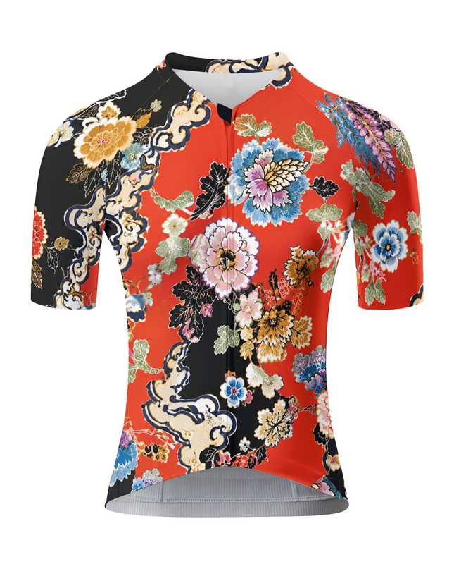 ROCKBROS Women's Vintage Ukiyo-E Floral Art Performance Cycling Jersey