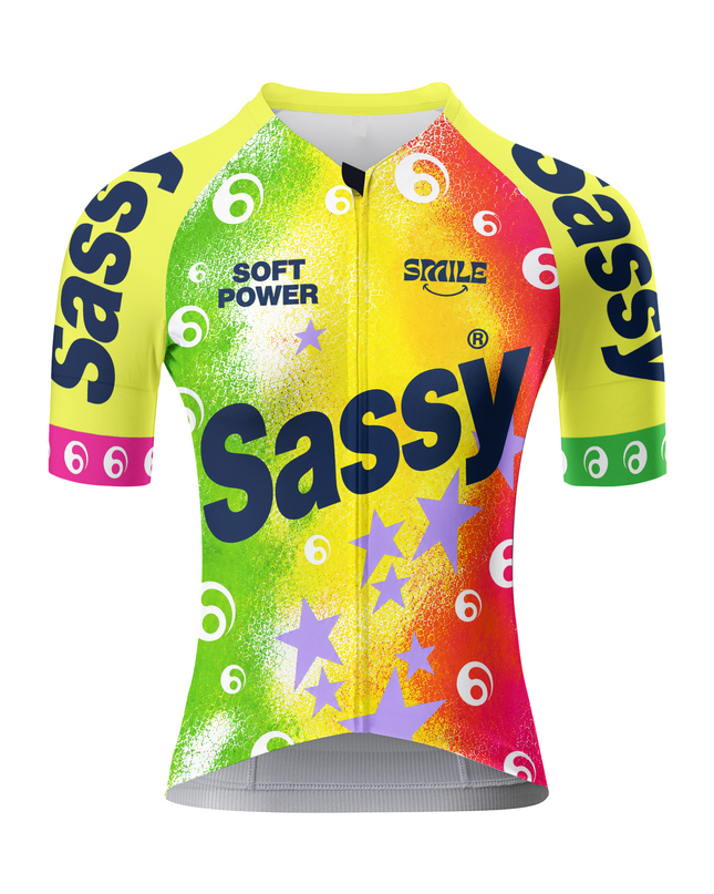 ROCKBROS Women's Rainbow Gradient Sassy Star Yin Yang Print Cycling Jersey
