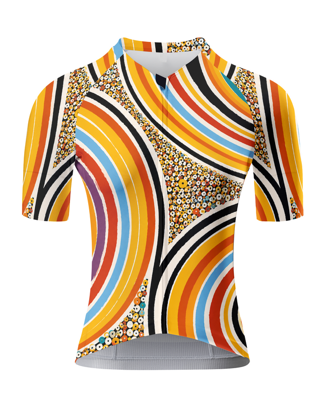 ROCKBROS Women's Retro Swirl Dot Cycling Jersey