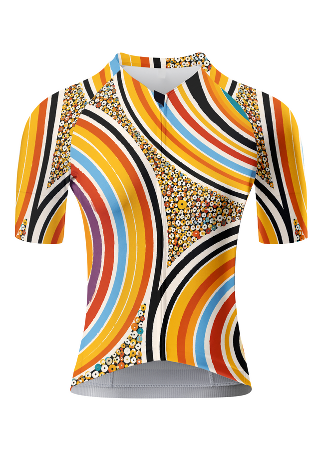 ROCKBROS Women's Retro Swirl Dot Cycling Jersey