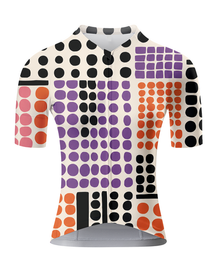 ROCKBROS Women's Retro Multicolor Geometric Dot Cycling Jersey