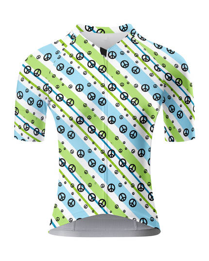 ROCKBROS Women's Fresh Diagonal Stripe Peace Sign Cycling Jersey