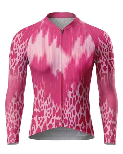 ROCKBROS Women's Tie-Dye Magenta Gradient Long-Sleeve Cycling Jersey