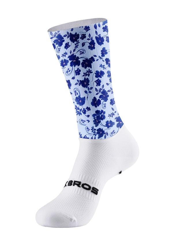ROCKBROS Women's Vintage Blue Floral Cycling Bibs