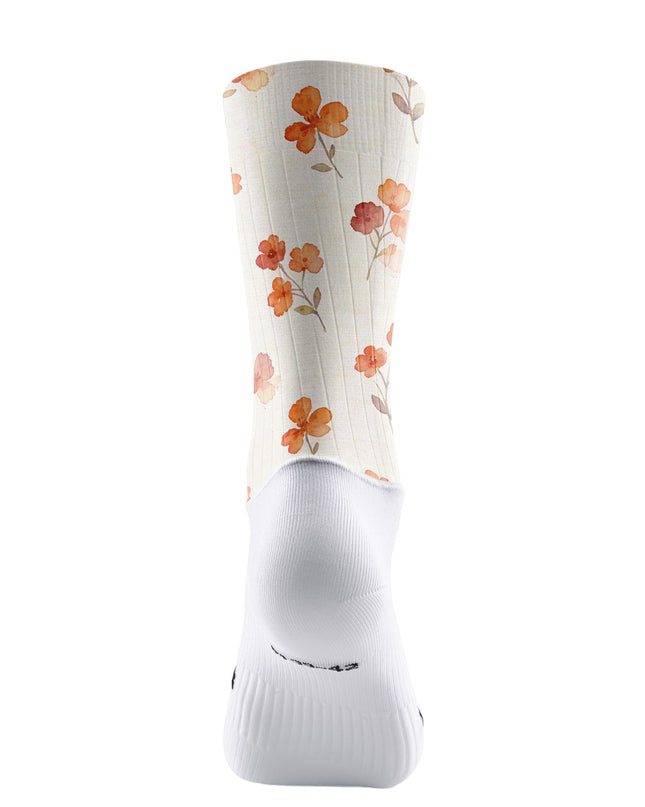 ROCKBROS Women Watercolor Orange Floral Padded Cycling Bib Shorts
